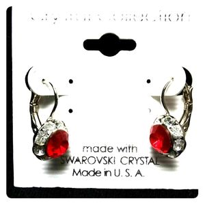 Ruby red Swarovski crystal earrings